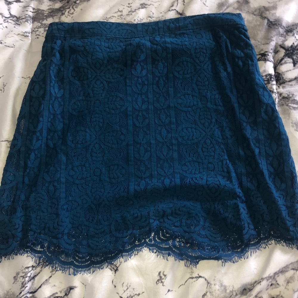 Teal lace hollister skirt